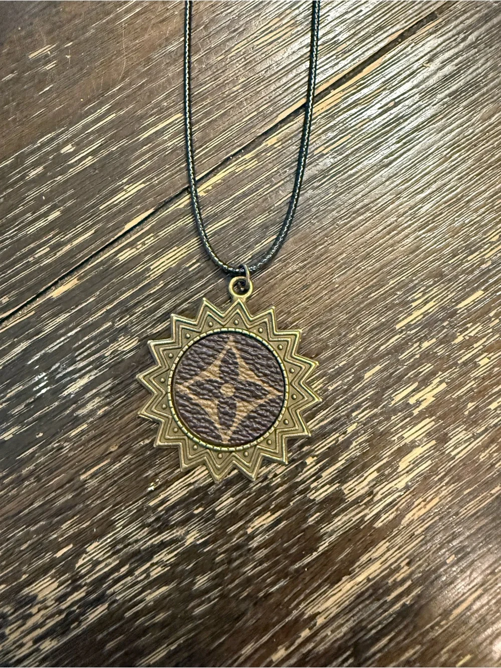 Repurposed Sunburst Pendant Necklace